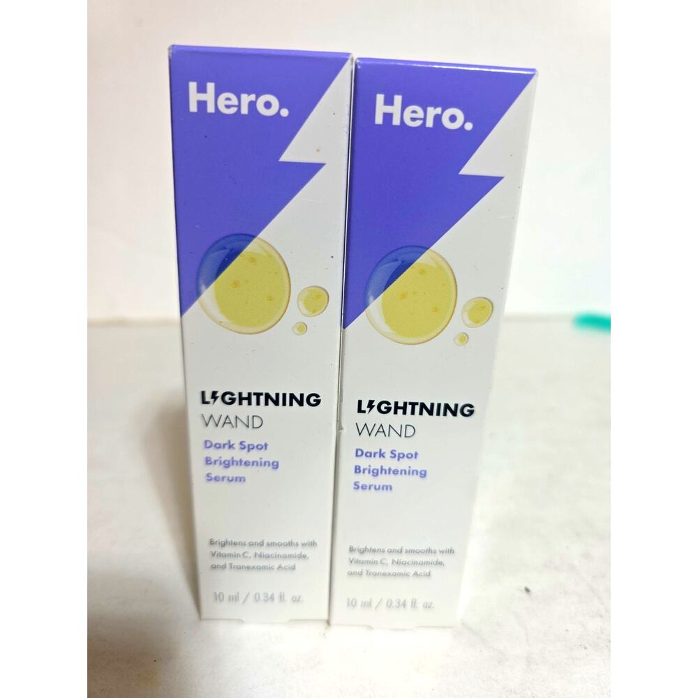 Hero Cosmetics Lot of 2 Lightning Wand Dark Spot Brightening Serum 0.34 oz
